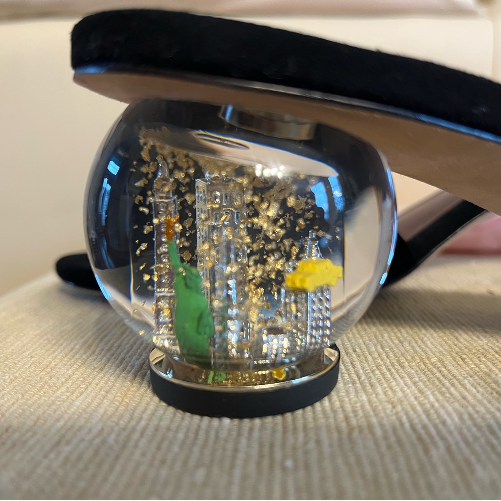 Kate Spade Snowglobe NYC heels - Suede Polished Slide Sandals